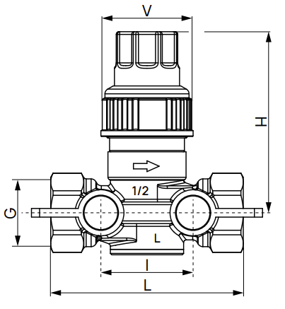 Размеры и вес ручных балансировочных клапанов SANEXT